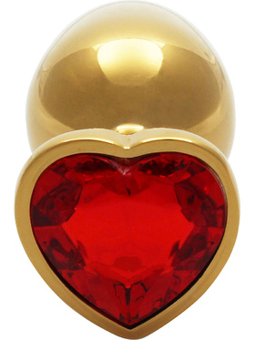 Ouch!: Heart Gem Metal Butt Plug, large, gold