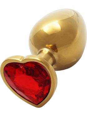 Ouch!: Heart Gem Metal Butt Plug, large, gold