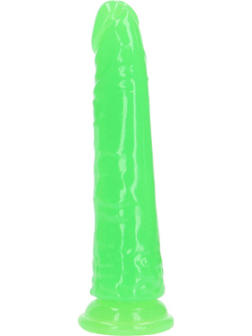 RealRock: Glow in the Dark Realistic Dildo, 15.5 cm, green