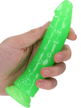 RealRock: Glow in the Dark Realistic Dildo, 15.5 cm, green