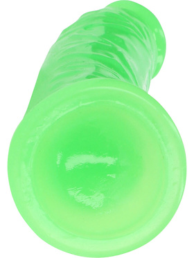 RealRock: Glow in the Dark Realistic Dildo, 15.5 cm, green