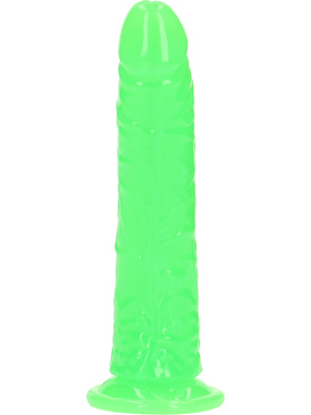 RealRock: Glow in the Dark Realistic Dildo, 18 cm, green