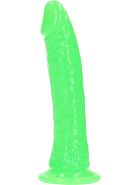 RealRock: Glow in the Dark Realistic Dildo, 18 cm, green