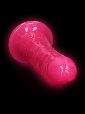 RealRock: Glow in the Dark Realistic Dildo, 18 cm, pink