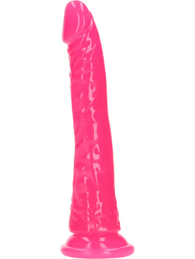 RealRock: Glow in the Dark Realistic Dildo, 18 cm, pink