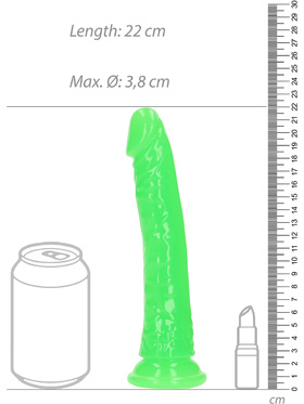 RealRock: Glow in the Dark Realistic Dildo, 20 cm, green