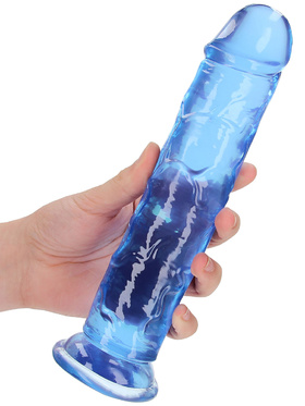RealRock: Crystal Clear Straight Realistic Dildo, 23 cm, blue
