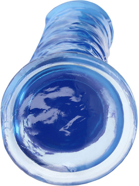 RealRock: Crystal Clear Straight Realistic Dildo, 23 cm, blue