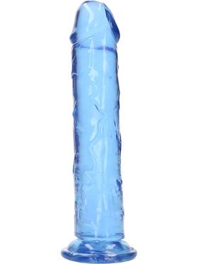 RealRock: Crystal Clear Straight Realistic Dildo, 23 cm, blue