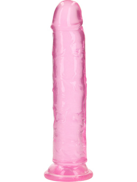RealRock: Crystal Clear Straight Realistic Dildo, 23 cm, pink