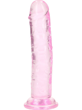 RealRock: Crystal Clear Straight Realistic Dildo, 14.5 cm, pink