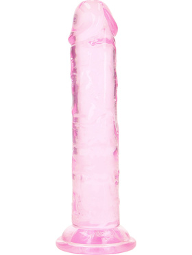 RealRock: Crystal Clear Straight Realistic Dildo, 14.5 cm, pink