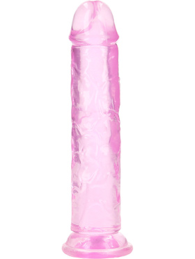 RealRock: Crystal Clear Straight Realistic Dildo, 18 cm, pink