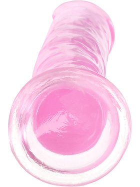 RealRock: Crystal Clear Straight Realistic Dildo, 18 cm, pink