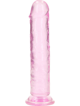 RealRock: Crystal Clear Straight Realistic Dildo, 18 cm, pink
