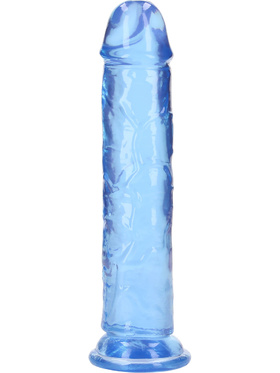 RealRock: Crystal Clear Straight Realistic Dildo, 20 cm, blue