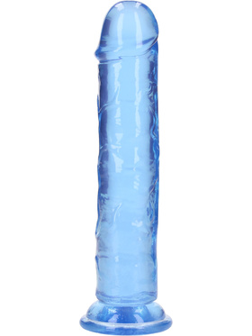 RealRock: Crystal Clear Straight Realistic Dildo, 20 cm, blue