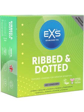 EXS Ribbed & Dotted: Condoms, 48-pack