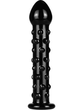 LoveToy: Glass Romance Dotted Dildo, black