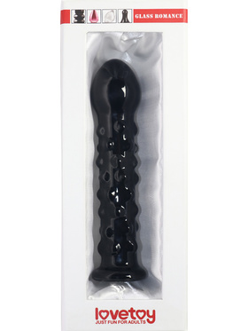 LoveToy: Glass Romance Dotted Dildo, black