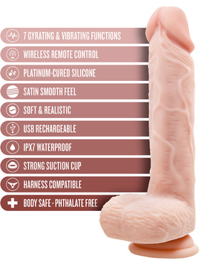 Dr. Skin Silicone: Dr. Ethan Gyrating Dildo, 22 cm 