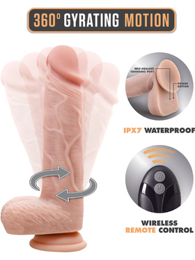 Dr. Skin Silicone: Dr. Ethan Gyrating Dildo, 22 cm 