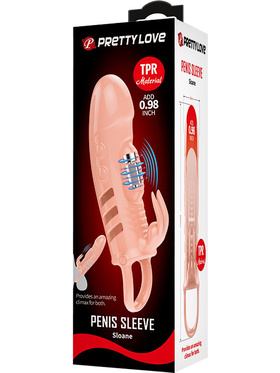 Pretty Love: Sloane, Penis Sleeve Rabbit Vibrator, flesh