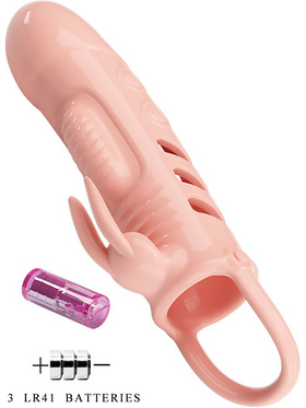 Pretty Love: Sloane, Penis Sleeve Rabbit Vibrator, flesh