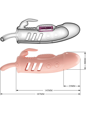 Pretty Love: Sloane, Penis Sleeve Rabbit Vibrator, flesh