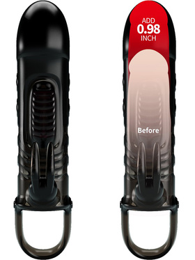 Pretty Love: Sloane, Vibrating Penis Sleeve with Rabbit, black