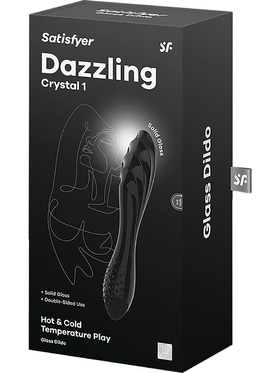 Satisfyer: Dazzling Crystal 1, Glass Dildo, black