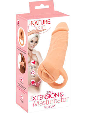 Nature Skin: 2in1 Extension + Masturbator, medium