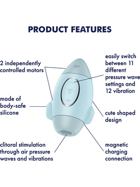 Satisfyer: Mission Control, Double Air Pulse Vibrator, blue