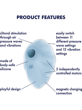 Satisfyer: Cloud Dancer, Double Air Pulse Vibrator, blue 