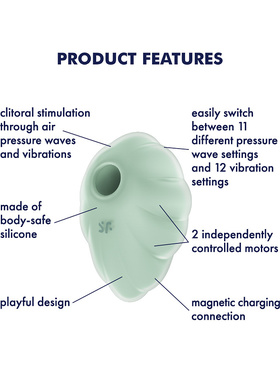 Satisfyer: Cloud Dancer, Double Air Pulse Vibrator, green