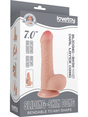 LoveToy: Sliding-Skin Dildo, 18 cm, light