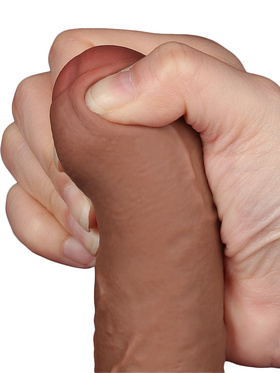 LoveToy: Sliding-Skin Dildo, 18 cm, brown
