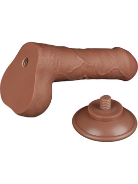 LoveToy: Sliding-Skin Dildo, 18 cm, brown