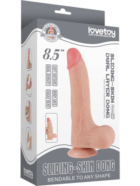 LoveToy: Sliding-Skin Dildo, 22 cm, light