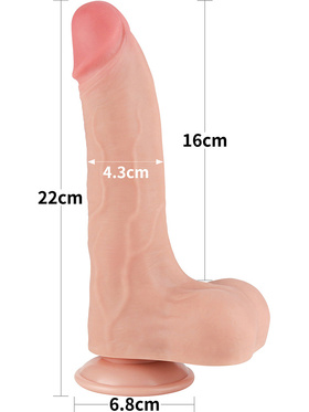 LoveToy: Sliding-Skin Dildo, 22 cm, light