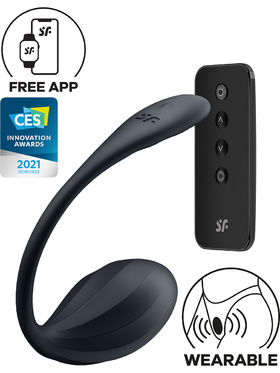 Satisfyer Connect: Ribbed Petal, Wearable Vibrator, black