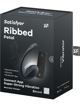 Satisfyer Connect: Ribbed Petal, Wearable Vibrator, black
