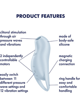 Satisfyer: Pocket Pro 1, Double Air Pulse Vibrator, blue