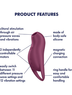 Satisfyer: Pocket Pro 1, Double Air Pulse Vibrator, red