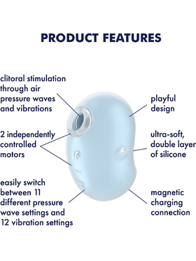 Satisfyer: Cutie Ghost, Double Air Pulse Vibrator, blue