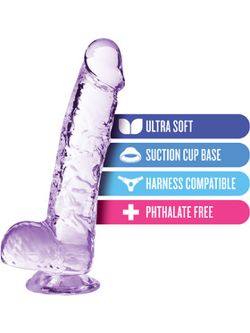 Naturally Yours: Crystalline Dildo, 15 cm, purple