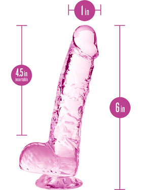 Naturally Yours: Crystalline Dildo, 15 cm, pink