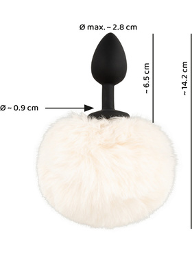 You2Toys: Fluffy Bunny Tail Butt Plug, small, white