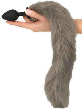 You2Toys: Long Fluffy Tail Butt Plug, grey