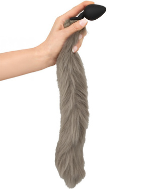 You2Toys: Long Fluffy Tail Butt Plug, grey